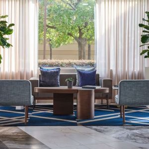 Lobby and coworking lounge at The Chifley Houston, Tapestry Collection By Hilton.