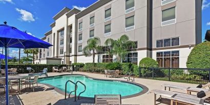 Outdoor pool at Hampton Inn & Suites Houston-Bush Intercontinental Aprt.