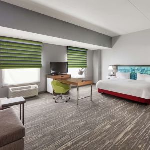 Spacious king suite at Hampton Inn & Suites Houston-Bush Intercontinental Aprt.