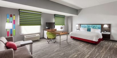 Spacious king suite at Hampton Inn & Suites Houston-Bush Intercontinental Aprt.