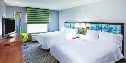 Queen beds available at Hampton Inn & Suites Houston-Bush Intercontinental Aprt.