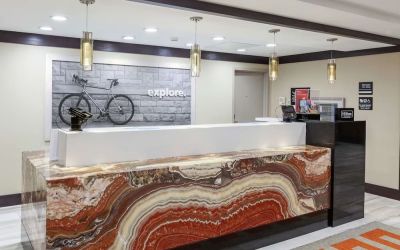 Reception desk at Hampton Inn & Suites Houston-Bush Intercontinental Aprt.