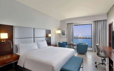 Day use room with king bed at Hilton Dubai The Walk.