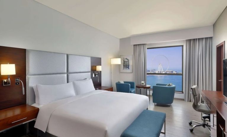 Day use room with king bed at Hilton Dubai The Walk.