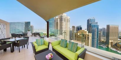 Rooftpo terrace at Hilton Dubai The Walk.