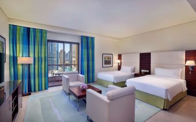 Day use room with queen beds at Hilton Dubai The Walk.