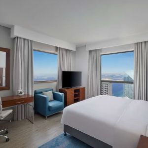 Day use room with king bed at Hilton Dubai The Walk.