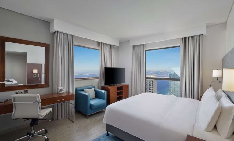 Day use room with king bed at Hilton Dubai The Walk.