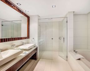 Private guest bathroom at Hilton Dubai The Walk.