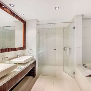 Private guest bathroom at Hilton Dubai The Walk.