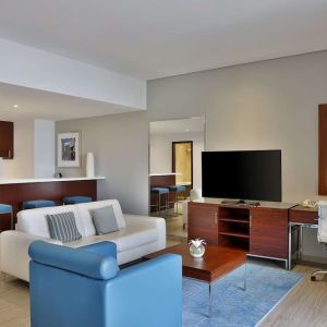 Day use room with king bed at Hilton Dubai The Walk.
