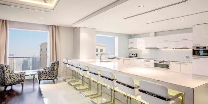 Bar seating at Hilton Dubai The Walk.
