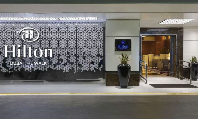 Hilton hotel entrance at Hilton Dubai The Walk.