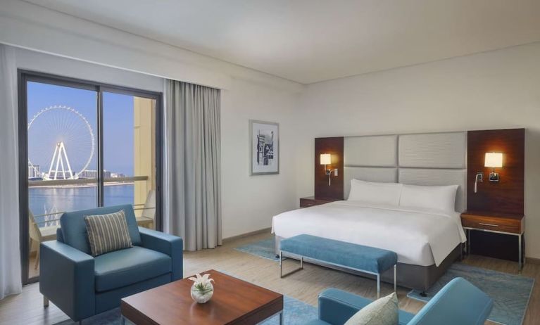 Day use room with king bed at Hilton Dubai The Walk.