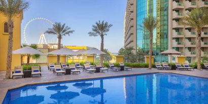 Outdoor pool at Hilton Dubai The Walk.