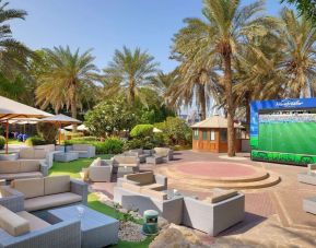 Outdoor seating at Hilton Dubai The Walk.