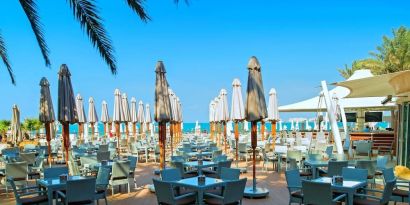 Outdoor dining at Hilton Dubai The Walk.