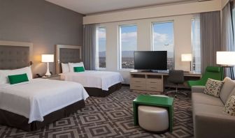 Queen beds at Homewood Suites By Hilton Los Angeles International Airport.