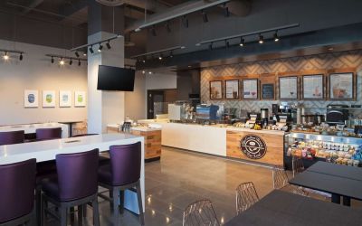 Hotel bar at Homewood Suites By Hilton Los Angeles International Airport.