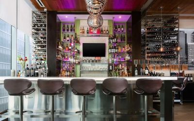Hotel bar at Hilton Garden Inn New York/Times Square Central.