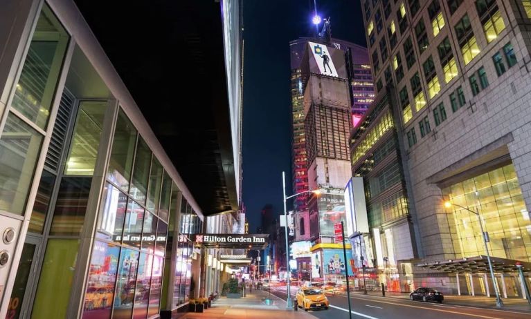 Entrance at Hilton Garden Inn New York/Times Square Central.