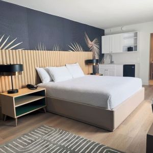 King room at The Harrison Hotel Downtown Hollywood.