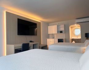 Day room with queen beds at The Harrison Hotel Downtown Hollywood.