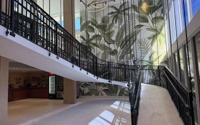 Stairway at The Harrison Hotel Downtown Hollywood.