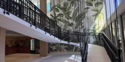 Stairway at The Harrison Hotel Downtown Hollywood.