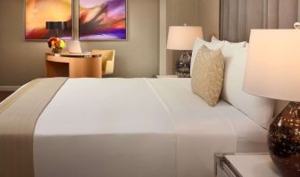 King bed at Royal Sonesta Houston Galleria.