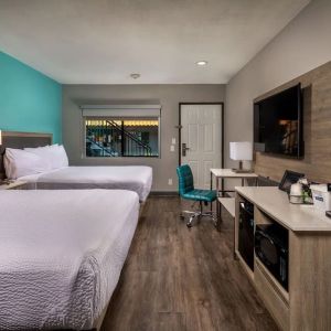 Day use twin room with work desk at Travelodge LAX By Wyndham.