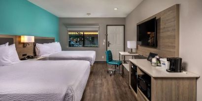Day use twin room with work desk at Travelodge LAX By Wyndham.
