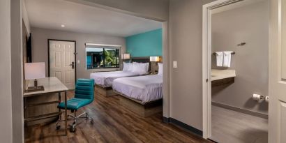 Day use twin room with private bathroom at Travelodge LAX By Wyndham.