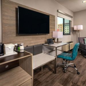 Day use room's workspace at Travelodge LAX By Wyndham.