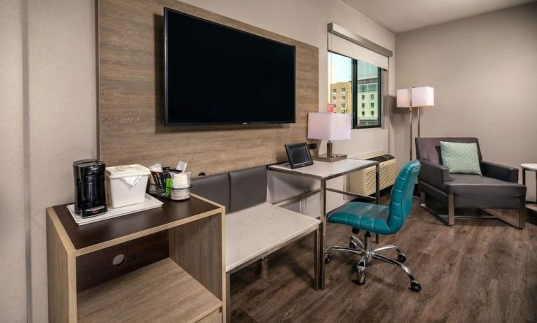 Day use room's workspace at Travelodge LAX By Wyndham.