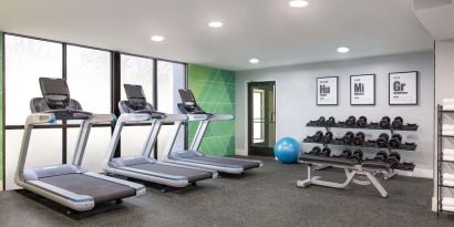 Fitness center at DoubleTree By Hilton Fort Worth South.