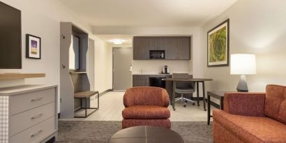 Lounge and TV at DoubleTree By Hilton Fort Worth South.