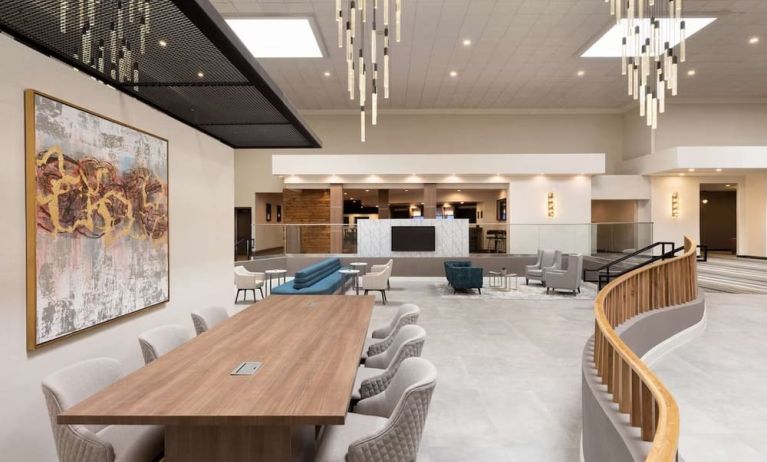 Workspace and business center Lounge and TV at DoubleTree By Hilton Fort Worth South.