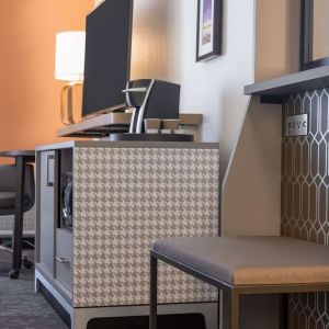 Workspace and business center Lounge and TV at DoubleTree By Hilton Fort Worth South.