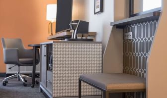 Workspace and business center Lounge and TV at DoubleTree By Hilton Fort Worth South.
