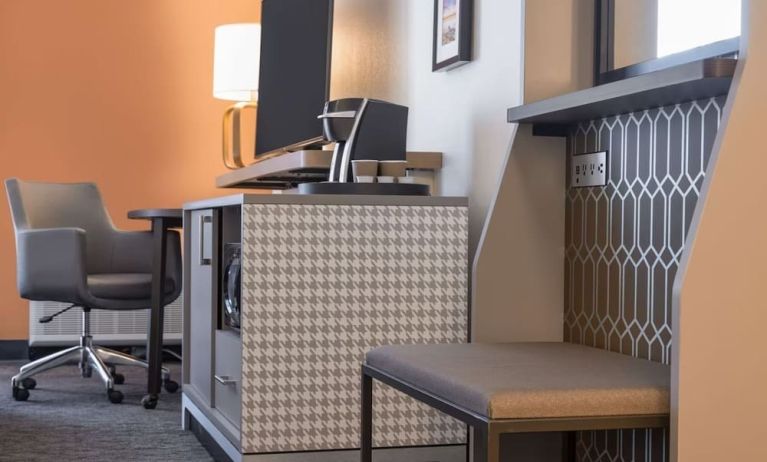 Workspace and business center Lounge and TV at DoubleTree By Hilton Fort Worth South.