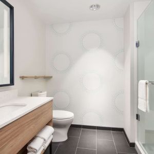 Guest bathroom at Tru By Hilton Ft. Lauderdale Airport.