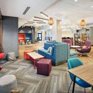 Coworking lounge at Tru By Hilton Ft. Lauderdale Airport.