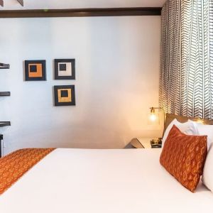 King bed at Hotel Chelsea, A South Beach Group Hotel.