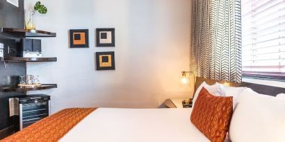 King bed at Hotel Chelsea, A South Beach Group Hotel.