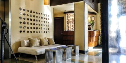 Lobby lounge at Hotel Chelsea, A South Beach Group Hotel.