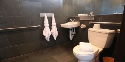 Private guest bathroom at Hotel Chelsea, A South Beach Group Hotel.