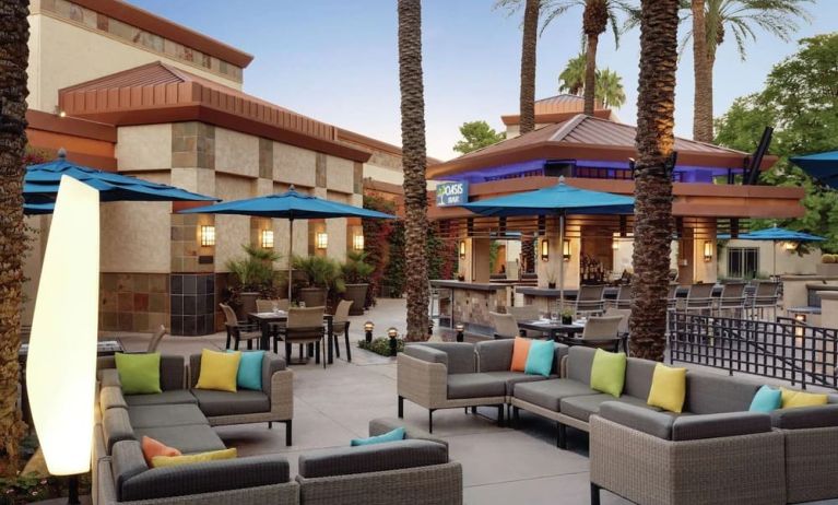 Outdoor lounge seating at Hilton Scottsdale Resort & Villas.