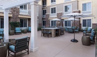 Outdoor lounge area at Homewood Suites By Hilton Agoura Hills.