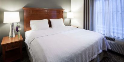 King bed at Homewood Suites By Hilton Agoura Hills.